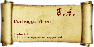 Borhegyi Áron névjegykártya