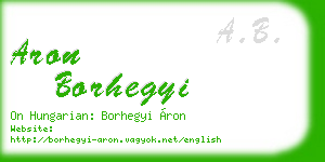 aron borhegyi business card