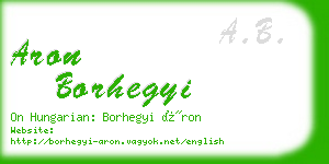 aron borhegyi business card